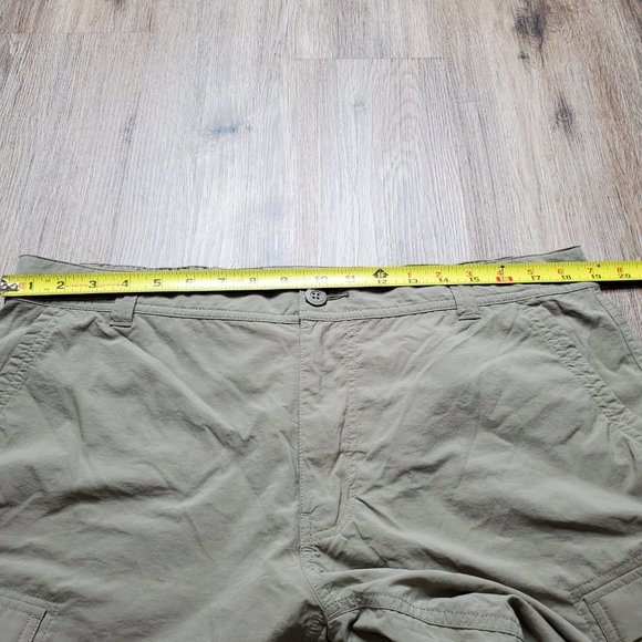 REI Convertible Cargo Hiking Pants Men 40x32 Khaki Green Shorts Packable Outdoor - Picture 6 of 11